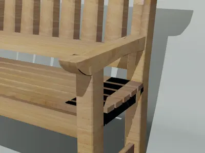 Wooden bench Free low-poly 3D model shop
