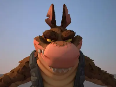 Dingodile dinosaur Low-poly 3D model