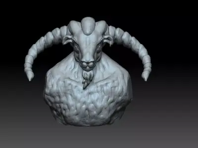 Minotaur bust of ram 3D model
