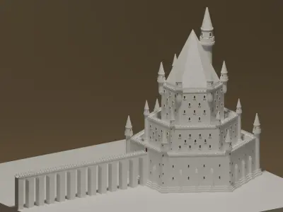 Fantasy Medieval Castle Low-poly 3D model