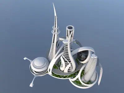 Sci-Fi Futuristic Building Concept 23 3D model