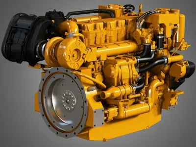 3406C Engine - 6 Cylinder Industerial Diesel Engine  3D model