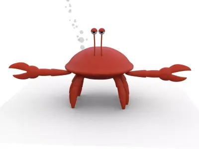  Crab Cartoon Low-poly 3D model
