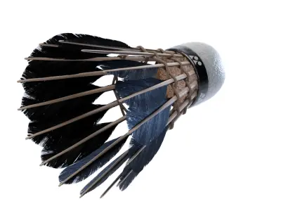 Shuttlecock feather headdress 3D model