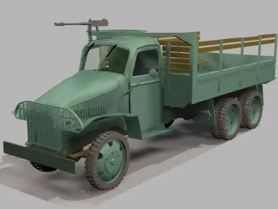 Warcraft wwii military truck 3D model