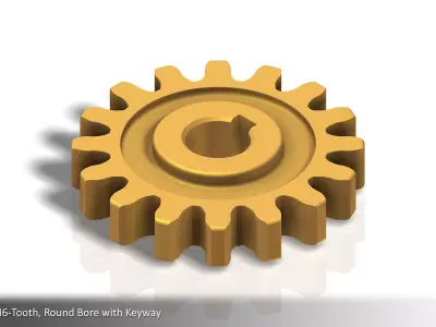 16-Tooth Spur Gear 01 Free 3D print model