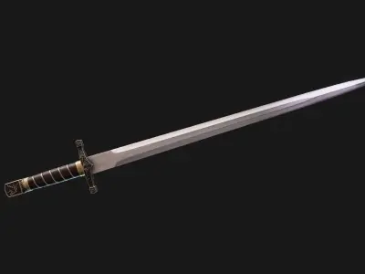 Fancy arming sword Low-poly 3D model