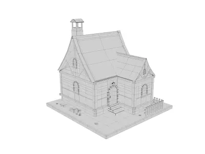 Medieval Village House 3D Model Low-poly 3D model