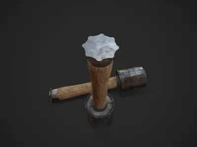 German Hand Grenade - Stielhandgranate 15 mit Brennzunder 15 Low-poly 3D model