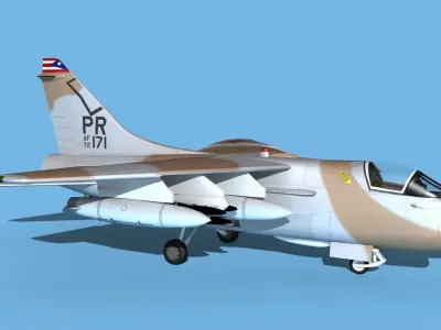 Chance Vought A-7E Corsair II V14 PR ANG 3D model