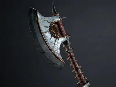 Medieval Fantasy Axe Low-poly 3D model purchase