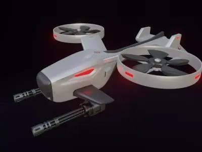 Combat Drone Concept Low-poly 3D model