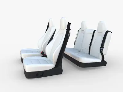 Tesla Model Y Seats White 3D model