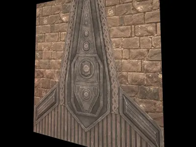 celtic wall Low-poly 3D model