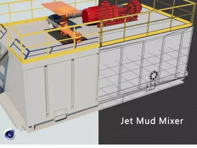 Jet Mud Mixer Low-poly 3D model