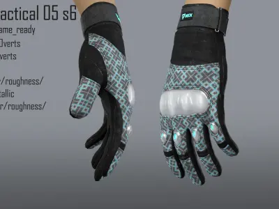 FPS hand glove tactical 05 s6 Low-poly 3D model