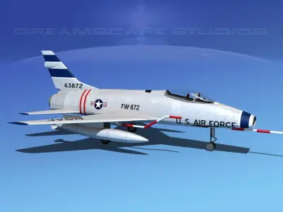 North America F-100D Super Sabre V08 USAF 3D model