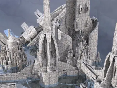 Arch reactor turbine City 1 Kit bash 3D model