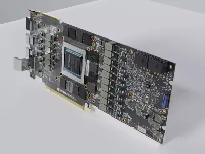 NVIDIA GeForce RTX 2080 graphics card GPU - no heatsink 3D model