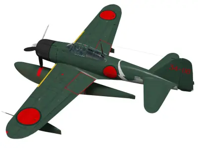 Nakajima A6M2-N Rufe 3D model