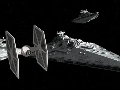 Star Wars Imperial Tie Fighter Low-poly 3D model