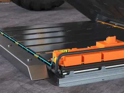 Electric Car Battery Open 3D model