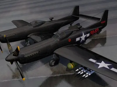 North American P-82 Twin Mustang 3D model