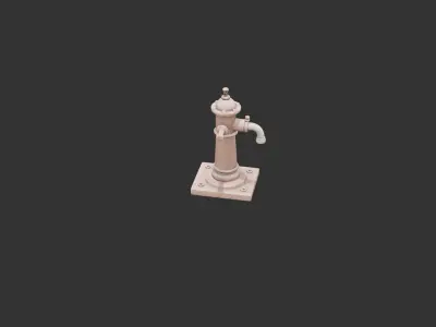 Old Rusty Water Pump Low-poly 3D model