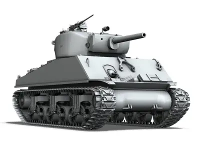 M4A3E2 - Sherman - Jumbo 3D model
