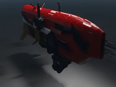 Space cargo ship 3D model buy