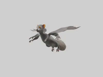 Flying Lemur gliding model Low-poly 3D model