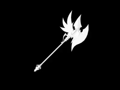 Elven Axe Low-poly 3D model