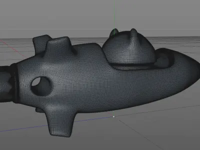 Rocket 1 Cartoon Keychain 3D print model