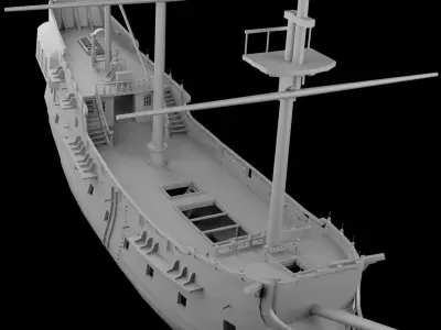 Black Pearl Ship Free 3D model