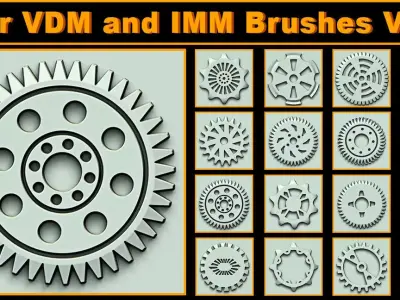 Gear VDM and IMM Brushes Vol 3 Low-poly 3D model