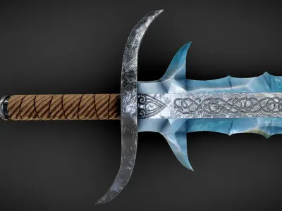Jotun Ice Sword Low-poly 3D model
