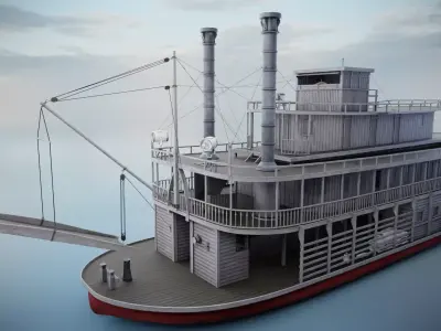 Steamboat Low-poly 3D model
