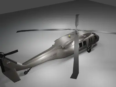 Sikorksky UH-60 Blackhawk US Army Helicopter Low-poly 3D model