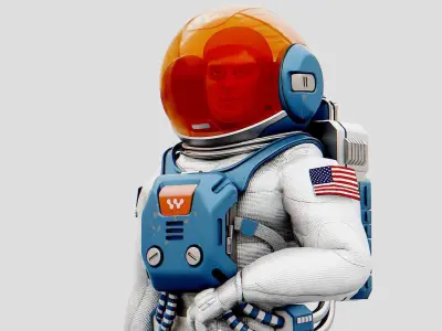 MARS COLONY ASTRONAUT RIGGED 3D model