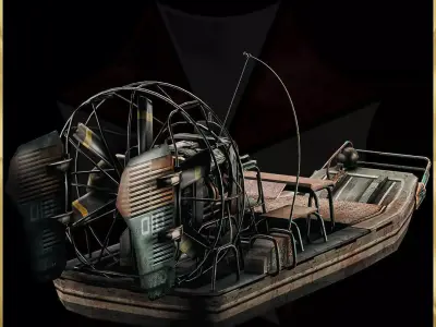 Resident Evil 5 Boat - 3D ASSET - Game Ready - 3D Art Low-poly 3D model