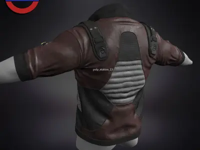Sci fi cyberpunk jacket Game ready v1 Low-poly 3D model