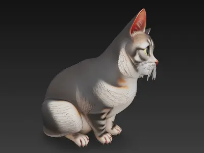 Cat Realistic 3D Model Basic - Low Poly Realistic Low-poly 3D model