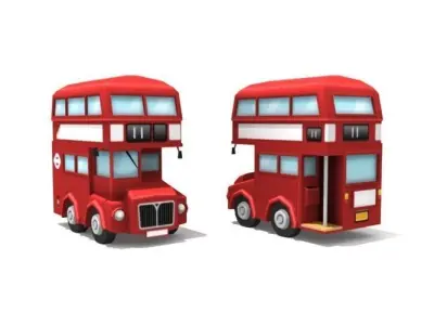 London double decker bus Low-poly 3D model