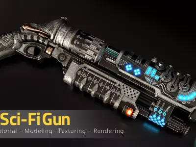 Old Sci-Fi Gun - Tutorial Full Process 3D model