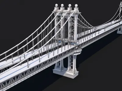 Manhattan Bridge Low-poly 3D model