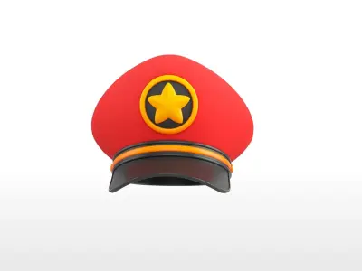 Hat033 Star Officer Hat 3D model