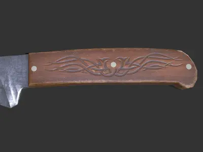 Knife Low-poly PBR Free low-poly 3D model