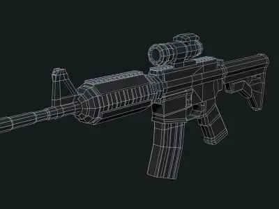 LowPoly M4A1 ACOG scope Low-poly 3D model