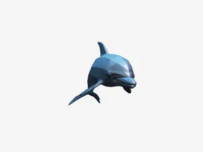 3d Model Bottlenose Dolphin In A Blue Water 3D model