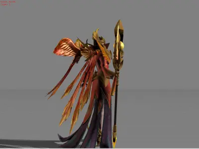 Pharsa Empress Phoenix Low-poly 3D model